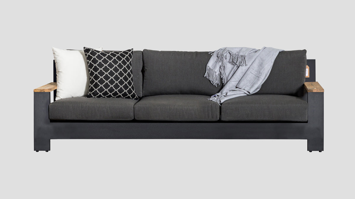 MacKenzie Alu Triple Sofa Cast Slate