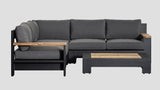 Mackenzie Alu Corner Sofa Set Black Agora Grafito