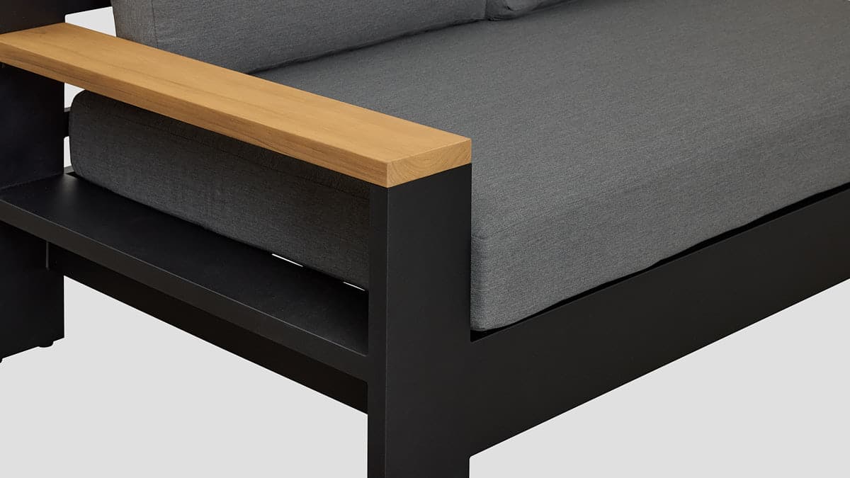 Mackenzie Alu Double Sofa Black Arm