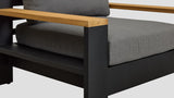Mackenzie Alu Single Sofa Black Arm