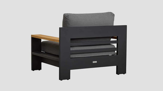 Mackenzie Alu Single Sofa Black Rear