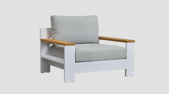 Mackenzie Alu Single Sofa White