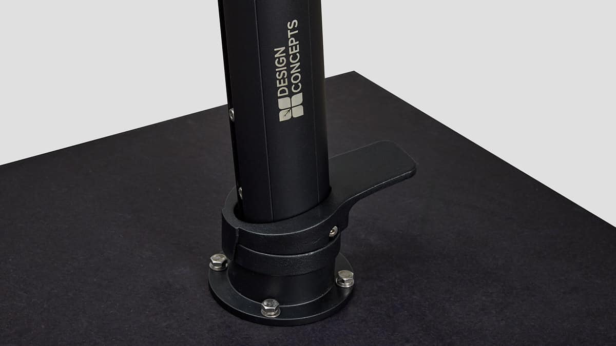 Malibu Cantilever Umbrella Black Base Closeup