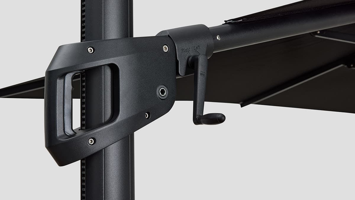 Malibu Cantilever Umbrella Black Lever Closeup