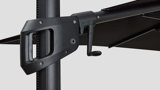 Malibu Cantilever Umbrella Black Lever Closeup
