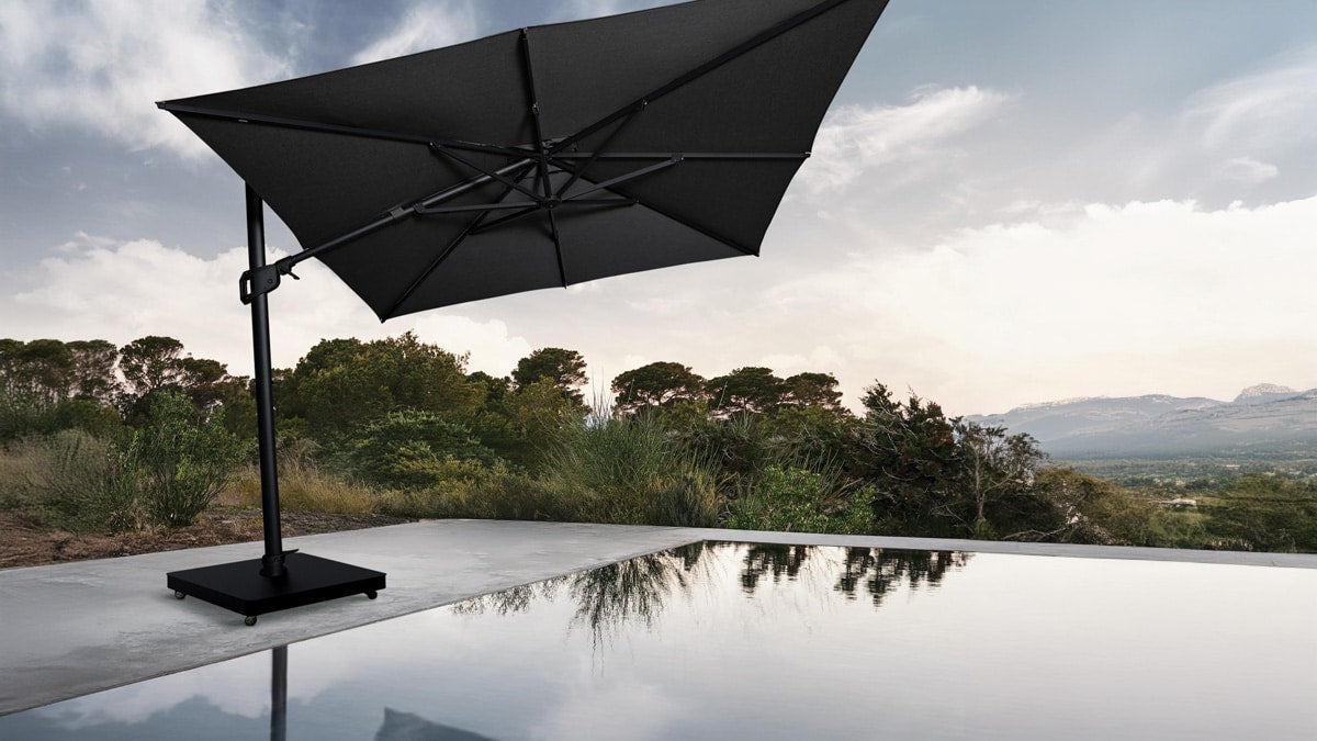 Malibu Cantilever Umbrella Black In Situ