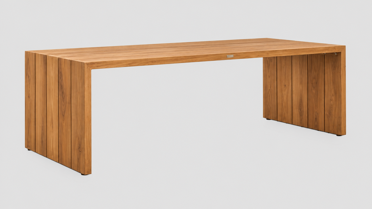 Mangawhai Teak Dining Table 2.2L X 1.0W — outdoor dining tables from Design Concepts NZ