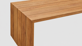 Mangawhai Teak Dining Table closeup 2.2L X 1.0W — outdoor dining tables from Design Concepts NZ