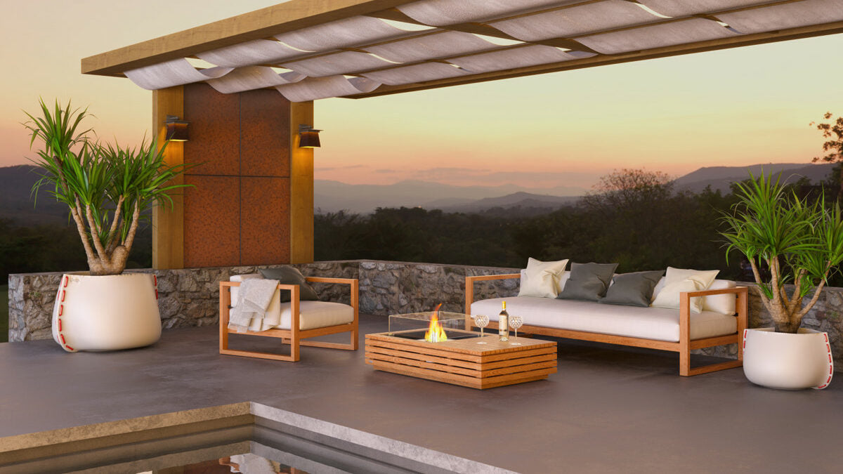 Outdoor Firepit NZ - EcoSmart Manhattan 50 Teak