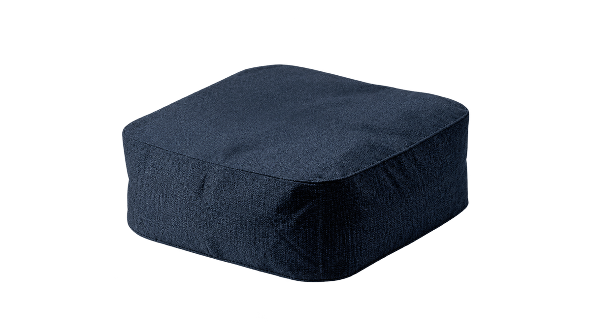 Marine Bean Ottoman — Indigo, 76 x 76 x 28 cm
