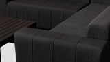 Matakana Small Corner Sofa Set Sooty Closeup