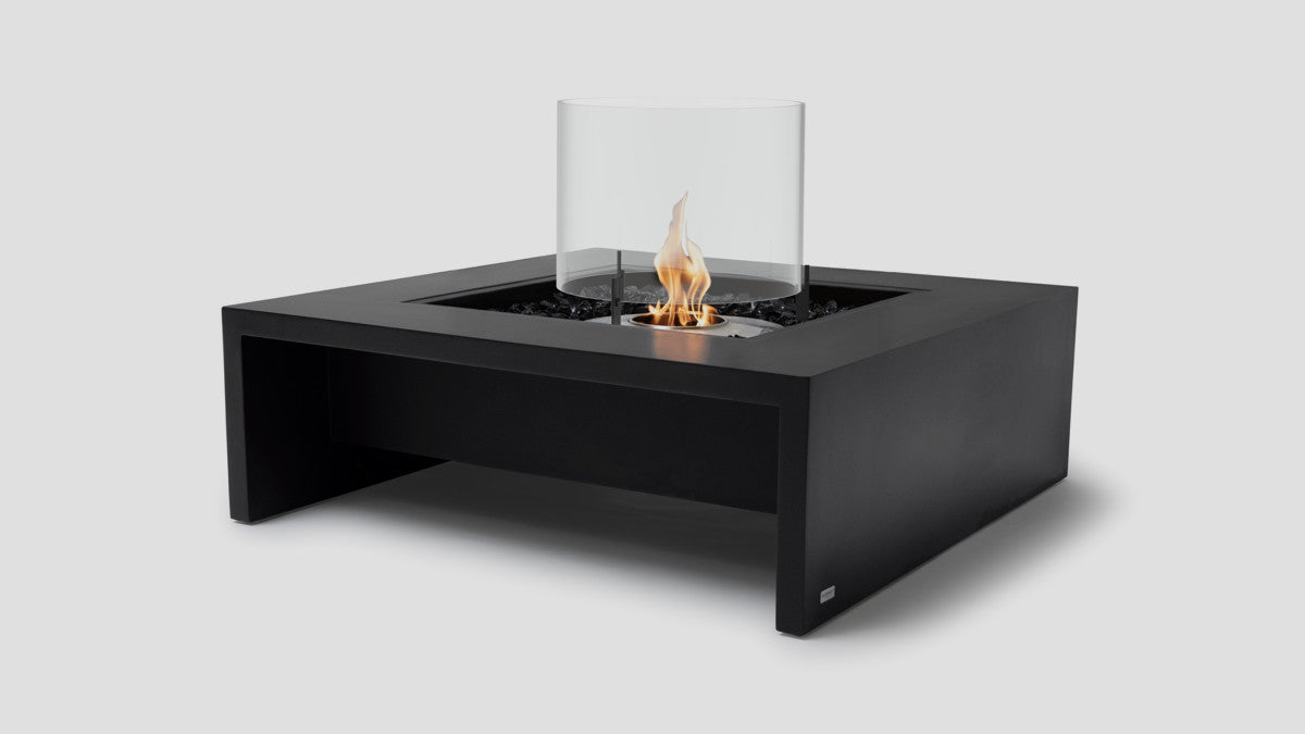 Mojito 40 Fireplace Graphite SS Glass Round