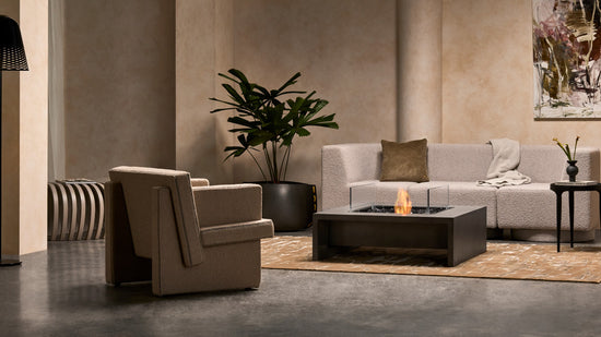 Mojito 40 Fireplace Natural BL Glass Insitu