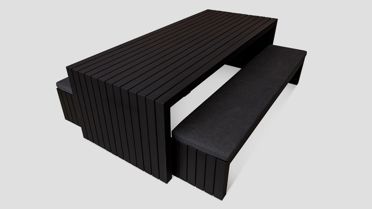 Muriwai Dining Table Benches Black
