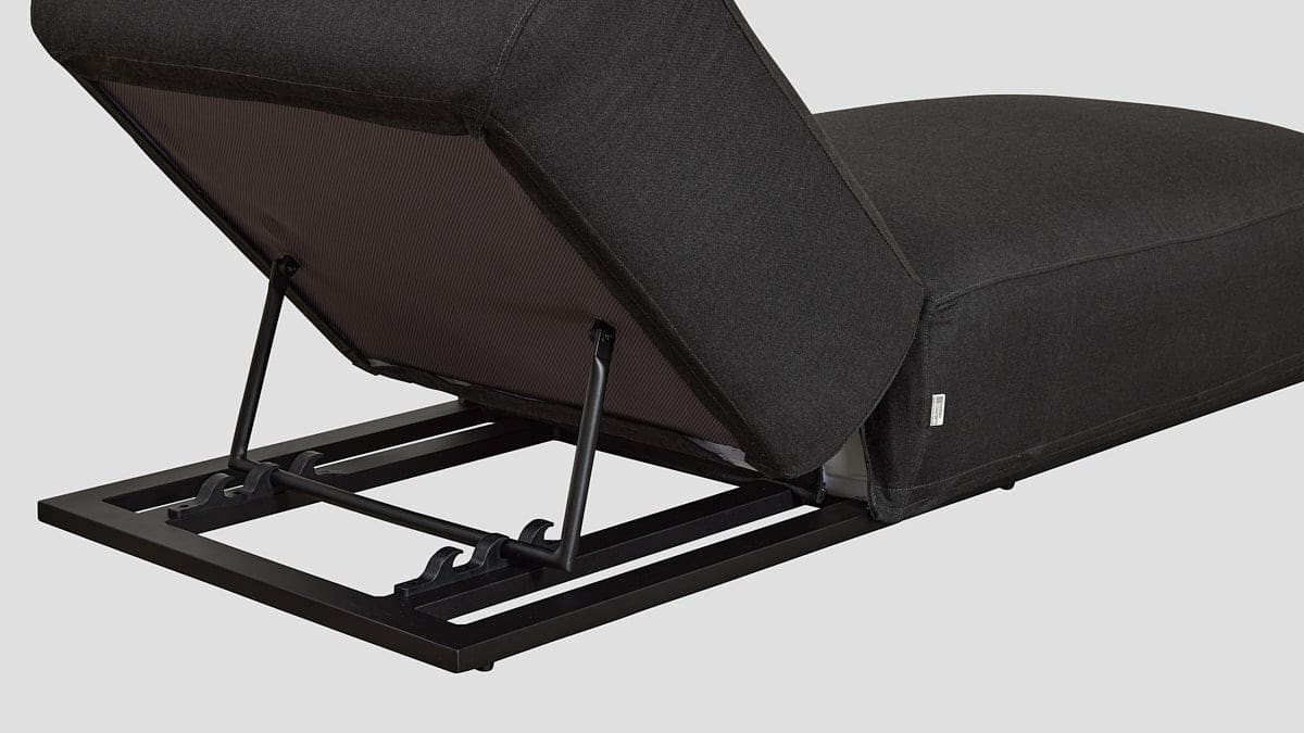 Muriwai Lounger Carbon Black Rear Closeup