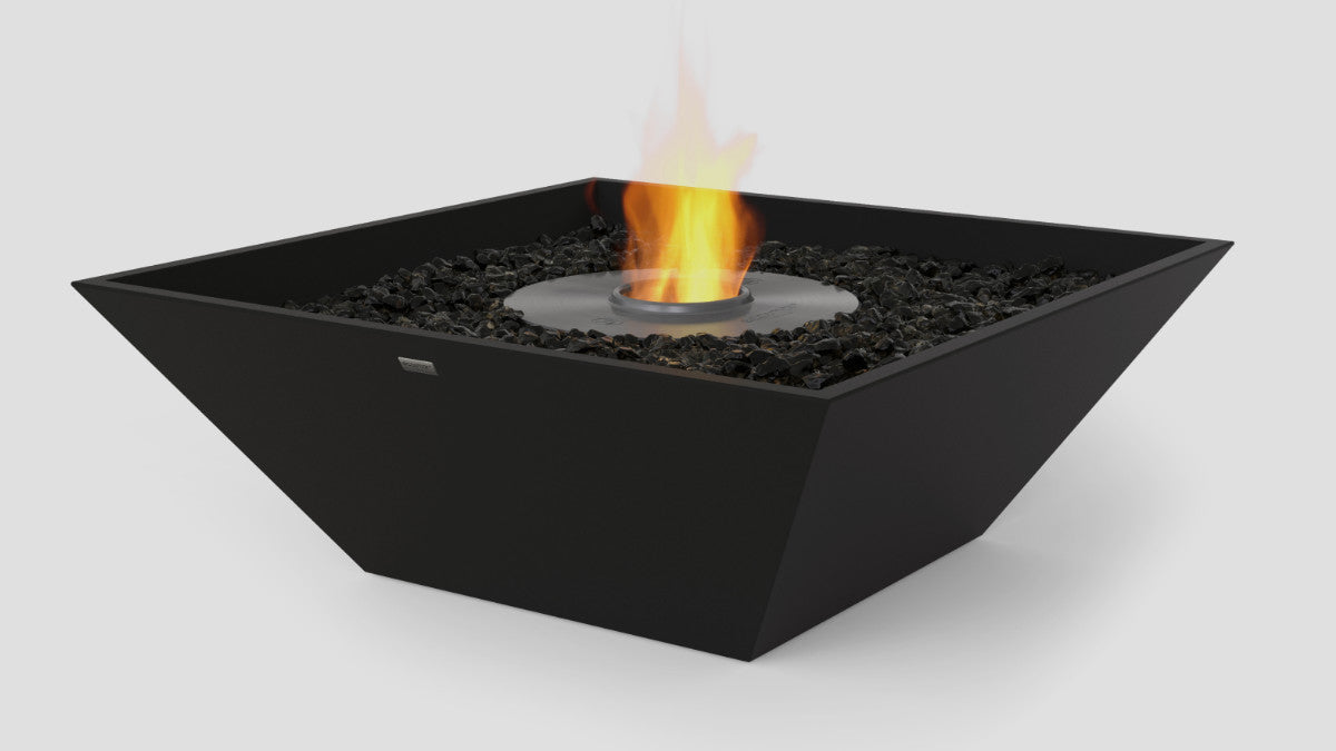 Nova 850 — graphite, stainless steel, 85 x 85 x 31 cm