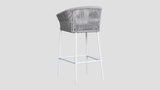 Omaha Bar Stool White Cast Slate Back