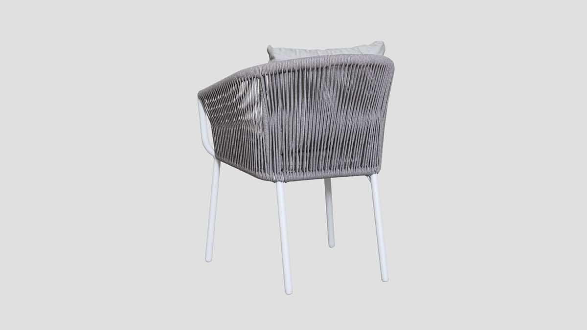 Omaha Rope Dining Chair White Lead Chine Rear