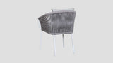 Omaha Rope Dining Chair White Lead Chine Rear