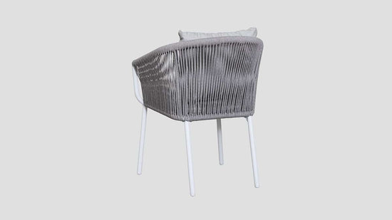 Omaha Rope Dining Chair White Lead Chine Rear