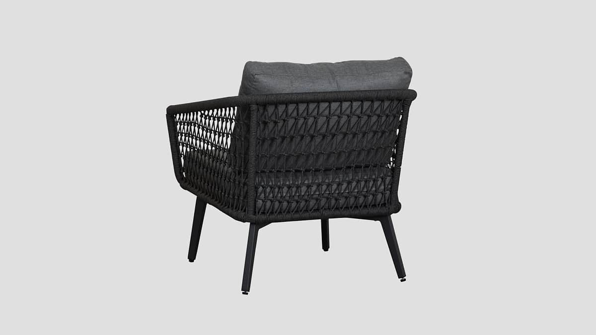 Opito Black Frame Single Sofa Rear