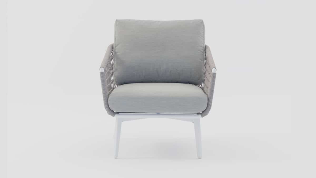 Opito Light Grey Single Sofa Front