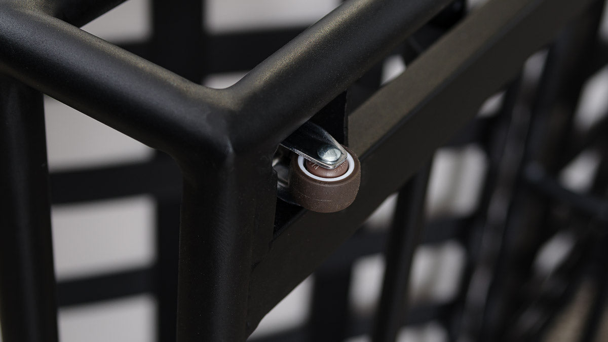 Papamoa Daybed Black Marble Wheel Closeup