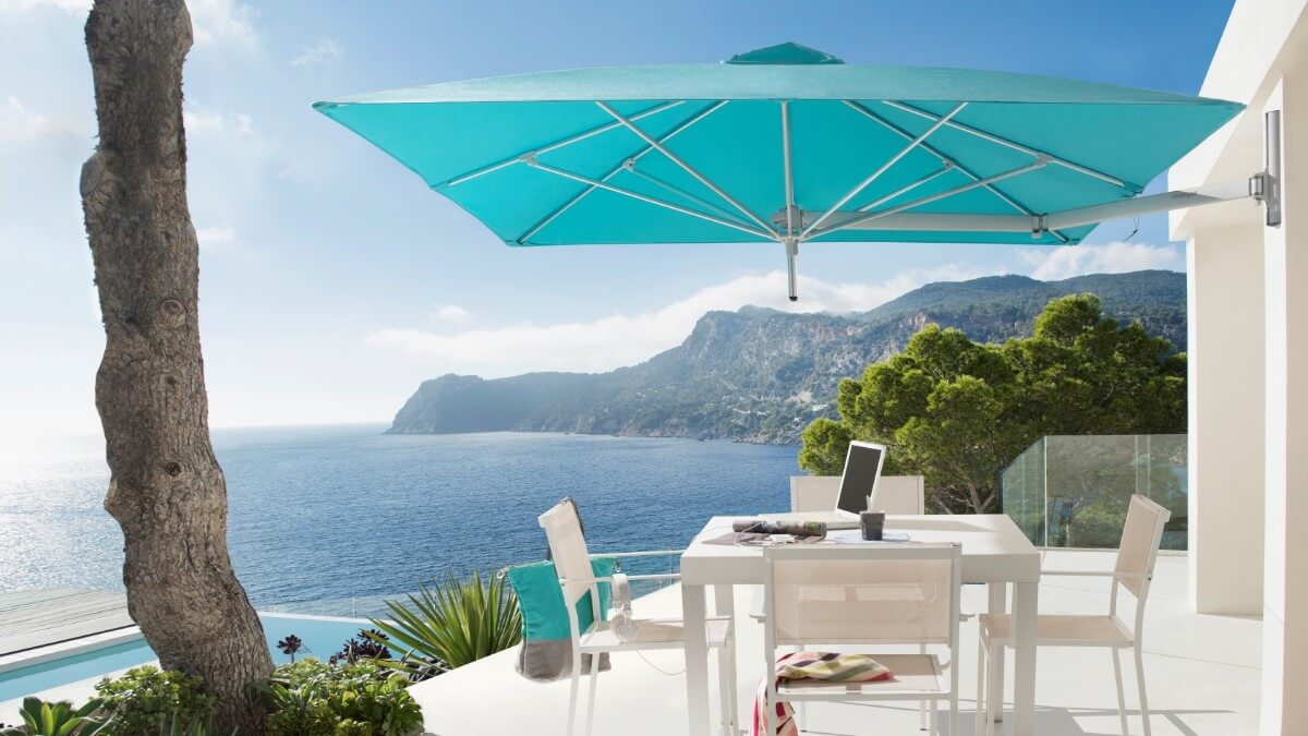 belgium wall mounted patio umbrella Umbrosa Paraflex Wallflex Round Wall-Mount Shadowspec Retreat Wall mounted parasols | Umbrosa