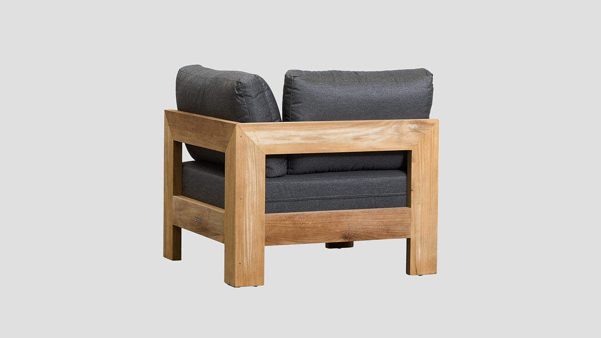 Pauanui Teak Corner Section Grafito Rear
