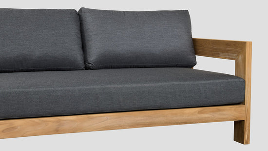Pauanui Teak Double Left Arm Section Grafito Closeup