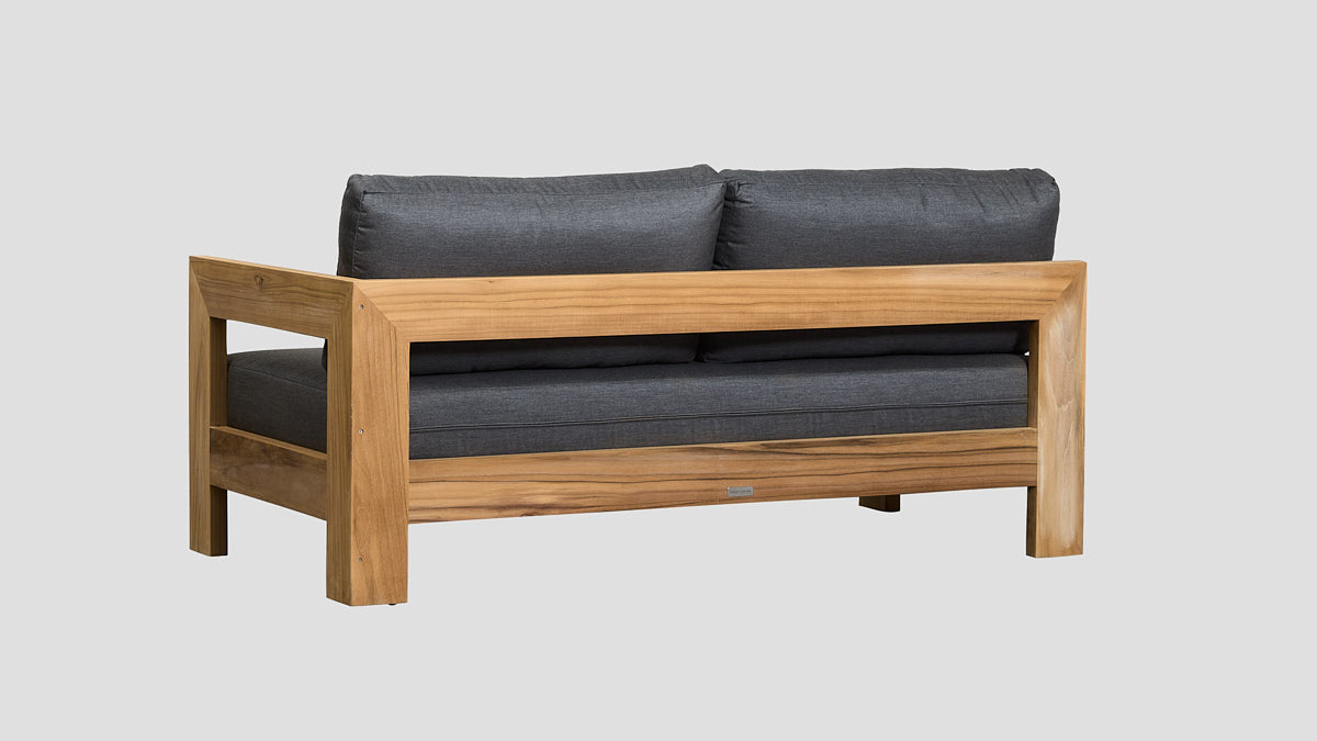 Pauanui Teak Double Left Arm Section Grafito Rear