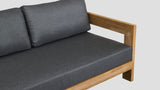 Pauanui Teak Double Left Arm Section Grafito Seat Closeup