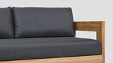 Pauanui Teak Double Sofa Cast Slate Closeup