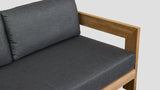 Pauanui Teak Double Sofa Cast Slate Seat Closeup
