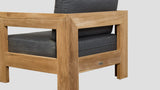 Pauanui Teak Single Sofa Grafito Rear Closeup