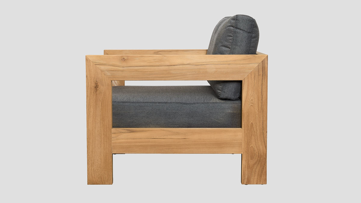 Pauanui Teak Single Sofa Grafito Side