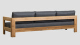 Pauanui Teak Triple Sofa Grafito Rear