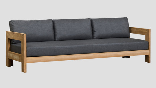 Pauanui Teak Triple Sofa Grafito