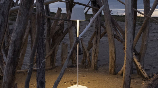 Poldina Outdoor Floor Lamp White Insitu