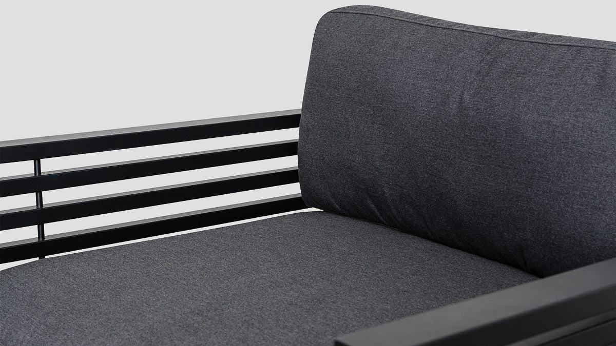 Raglan Single Sofa Black Sooty Closeup