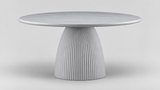 Rangitoto round outdoor dining table in Natural Cement, 1200 x 750 mm