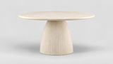 Rangitoto round outdoor dining table in Sandstone Beige, 1200 x 750 mm