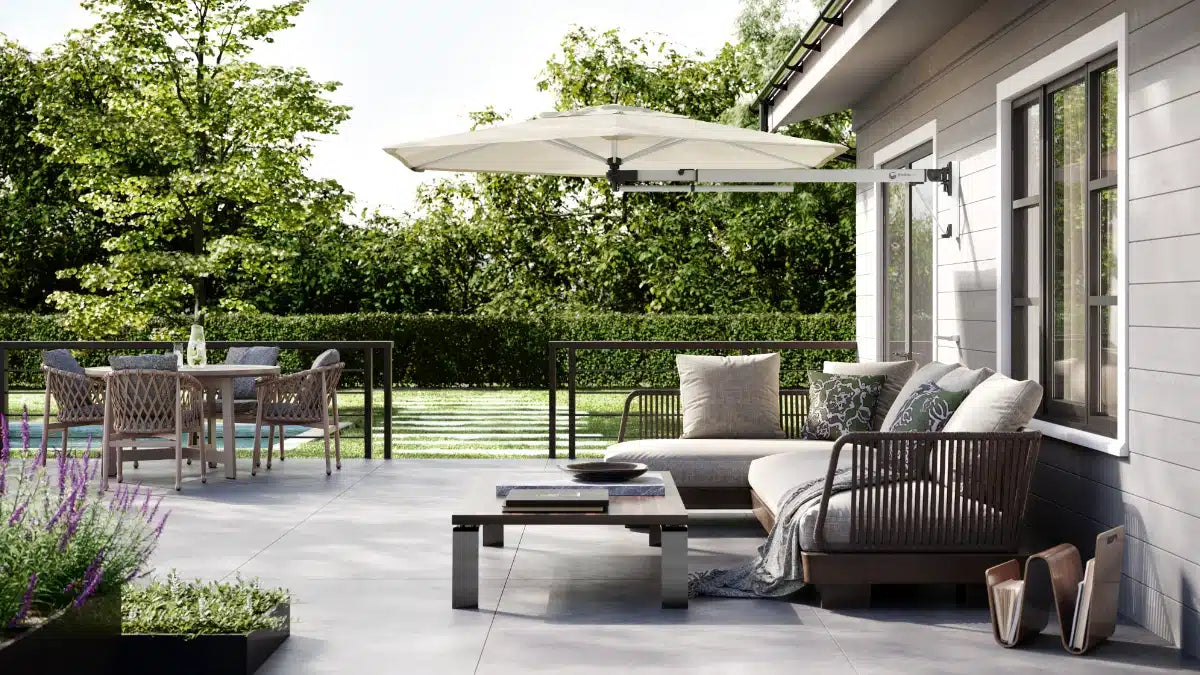 Retreat Wall Mounted Umbrella Patio White