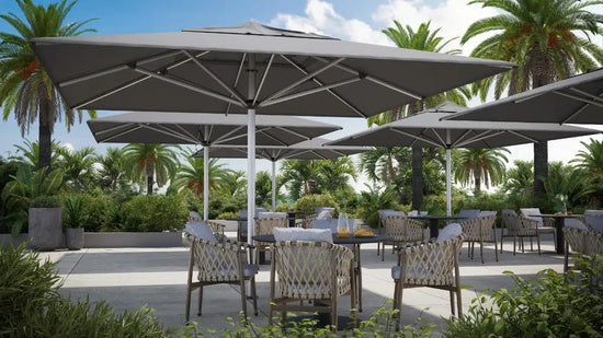 SU10 Commercial Centre Pole Umbrella 4 Grey