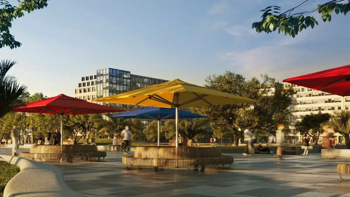 SU10 Commercial Centre Pole Umbrella Red Yellow Blue