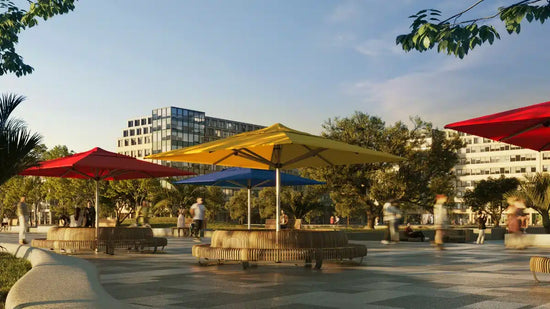 SU10 Commercial Centre Pole Umbrella Red Yellow Blue