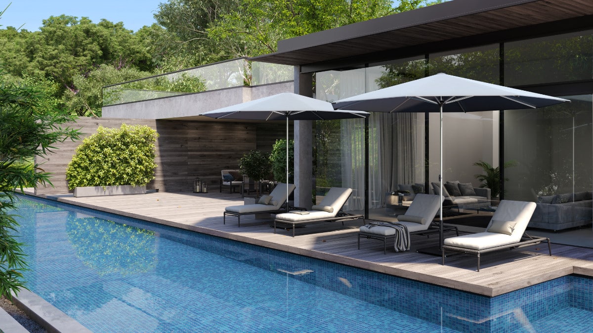 SU2 Cafe &#038; Resort Umbrella 2 Grey