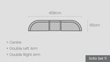 Cambridge Sofa Set 11 — straight, 408 x 90 cm, 3 pieces