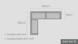 Hamilton Sofa Set 16 — l-shape, 342 x 262 cm, 3 pieces