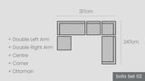 Matakana Sofa Set 02 — l-shape, 317 x 247 cm, 5 pieces